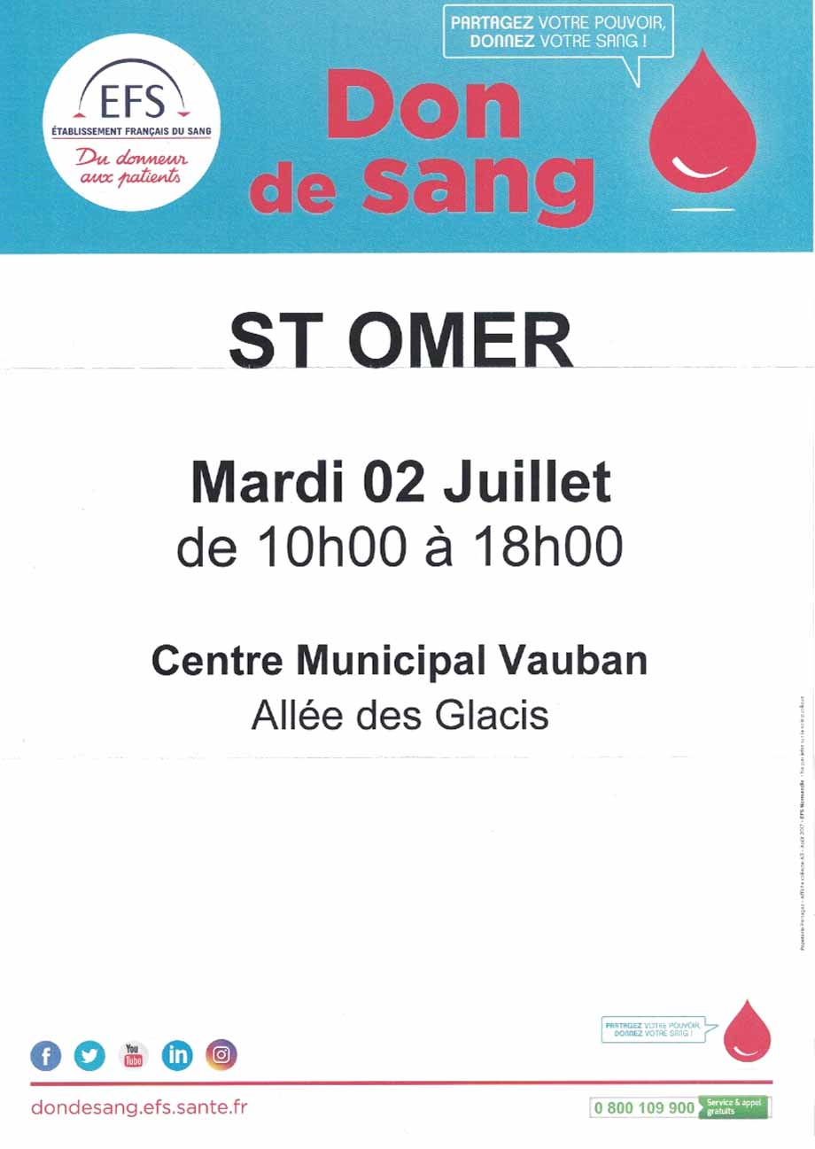 Don de sang 2 juillet