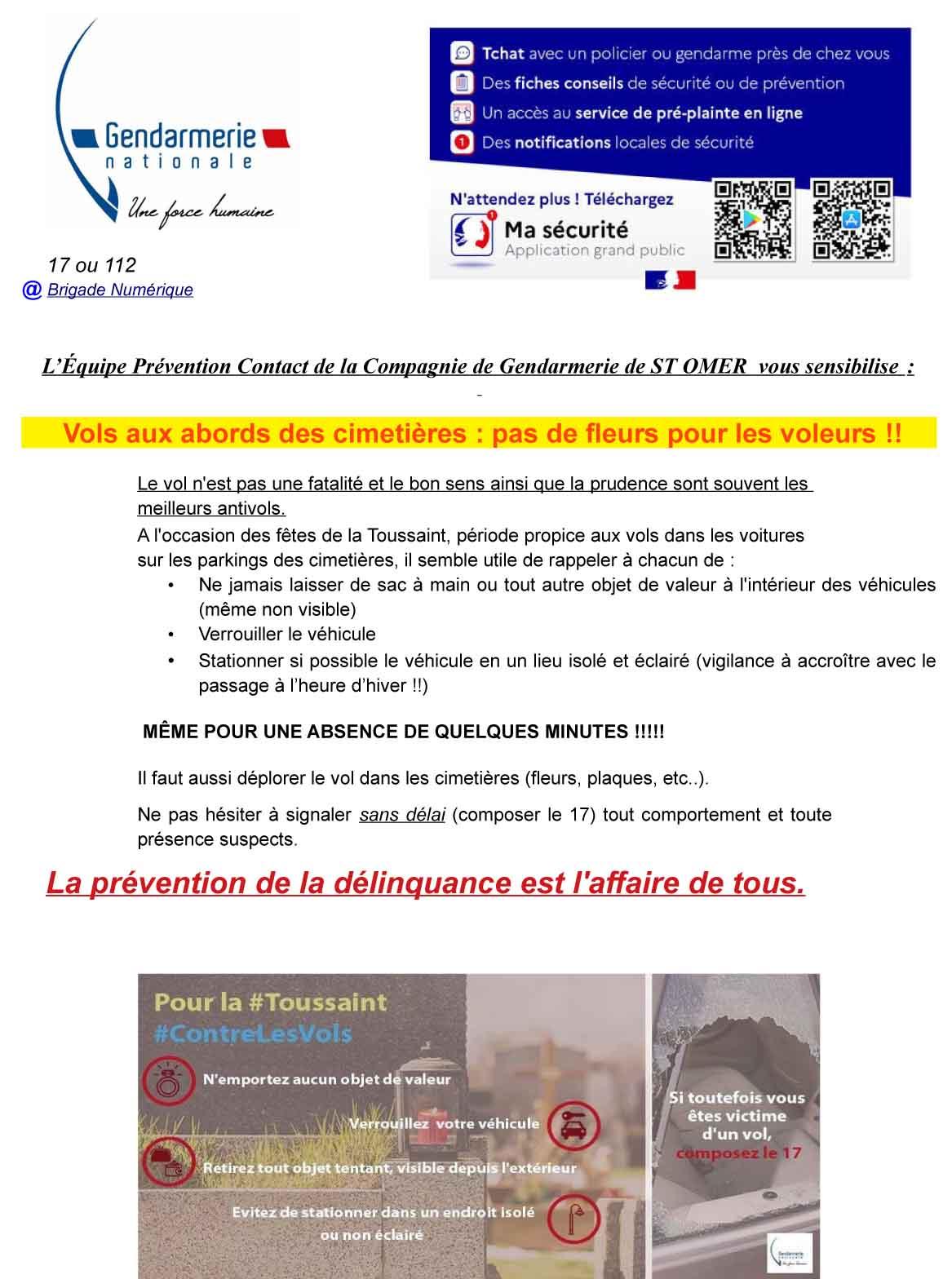 Sensibilisation vols cimetiere 2023